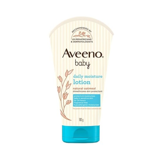 Aveeno Baby Daily Moisture Lotion 100g with Oat Flour, Glycerin, and dimethicone | Hypoallergenic, Fragrance-Free, Pediatrician Recommended | Nourishes, soothes, & Protects Baby's Sensitive Skin Aveeno Baby Daily Moisture Lotion 100g with Oat Flour, Glycerin, and dimethicone | Hypoallergenic, Fragrance-Free, Pediatrician Recommended | Nourishes, soothes, & Protects Baby's Sensitive Skin