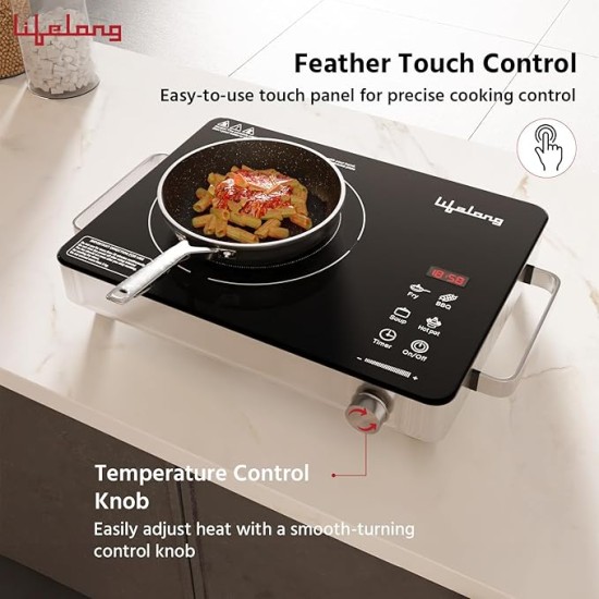 Lifelong 2000 Watt Infrared Induction Stove with Digital Display - Surge Protection, Electric Induction, 4 Cooking Modes, Auto Shut Off & Temperature Control with Voltage Protection Lifelong 2000 Watt Infrared Induction Stove with Digital Display - Surge Protection, Electric Induction, 4 Cooking Modes, Auto Shut Off & Temperature Control with Voltage Protection