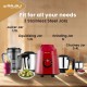 Bajaj Military Series Rex 750W 4 Jar Mixer Grinder | DuraCut Blades | 2-In-1 Function Blade In Dry Jar | 2 Yrs Warranty 【Red/Black】