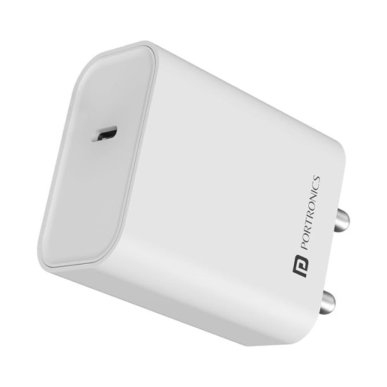 Portronics Adapto 25 25W Super Fast Type C PD Wall Charger for iPhone 15/14/13/12/11 All Pro,Max Series, Samsung Galaxy S/A/M/F Series & Other Type C Devices, PPS Protection,Fast Charging Adaptor Portronics Adapto 25 25W Super Fast Type C PD Wall Charger for iPhone 15/14/13/12/11 All Pro,Max Series, Samsung Galaxy S/A/M/F Series & Other Type C Devices, PPS Protection,Fast Charging Adaptor