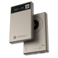 Portronics Luxcell MagClick 10k 10000 mAh 15W Magnetic Wireless Fast Charging Nano Power Bank Premium Finish, 22.5 Wired Output Compatible with iPhone 12 & Above,Type C Smartphones,Tablets(Beige)