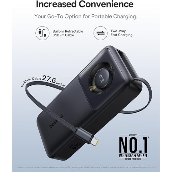 Baseus Free2Pull 20k 65W Cable Black Baseus Free2Pull 20k 65W Cable Black