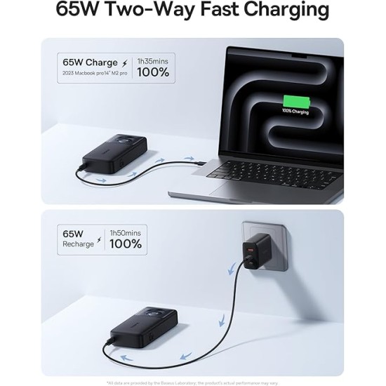 Baseus Free2Pull 20k 65W Cable Black Baseus Free2Pull 20k 65W Cable Black