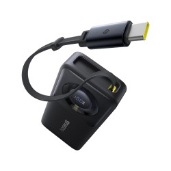 Baseus Free2Pull 10000mAh 30W Fast Charging Power Bank – Built-in Retractable USB-C Cable, Digital Display, Compact Design – Cosmic Black