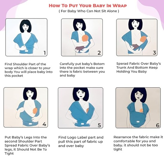 Bembika Adjustable Hands-Free Baby Sling Carrier Baby Wrapping Cloth for New Born with Comfortable Carrying Positions Lightweight & Travel Friendly Baby Wraping Cloth-(Black) Bembika Adjustable Hands-Free Baby Sling Carrier Baby Wrapping Cloth for New Born with Comfortable Carrying Positions Lightweight & Travel Friendly Baby Wraping Cloth-(Black)