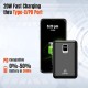 pTron Dynamo Ultra 20000mAh Power Bank, 22.5W Superfast Charging, Compact Size, Type-C/PD 20W Fast Charging, Supports VOOC/Wrap/Dash/Quick Charge Protocols, 3 Output Ports, Type-C Input/Output (Black)