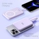 FLiX (Beetel) MagConnect Pro 10k 15W Magnetic Wireless Output,22.5W QC/PD/PPS Pocket Power Bank,Inbuilt Type C & Lightning Reversable cable Input/Output,LED Display,Perfect for iPhone 12,13,14(Purple)