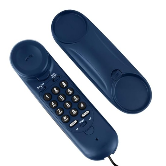 Beetel B26 Corded Slim Landline Phone,Ringer Volume Control,Wall/Desk Mountable,Ringer On/Off Switch,Clear Call Quality,Compact Design,Tone Pulse/Flash/Redial Function (Made in India) (Blue)(B26)