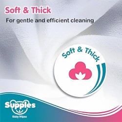 Supples Baby Wet Wipes with Lid | 720 Wipes | 72 Wipes x 10 Packs | Enriched With Aloe Vera and Vitamin E | Alcohol-Free and Paraben-Free | Pure Water-Based formulation Supples Baby Wet Wipes with Lid | 720 Wipes | 72 Wipes x 10 Packs | Enriched With Aloe Vera and Vitamin E | Alcohol-Free and Paraben-Free | Pure Water-Based formulation