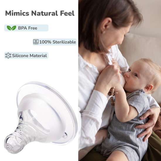 R for Rabbit First Feed Soft Silicone Nipple Teat for R for Rabbit Glass Bottles, PP Bottles and Stainless Steel Bottles (Size - S) Pack of 2
