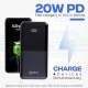 pTron Dynamo Power 20000mAh 22.5W Super Fast Charging, USB Type-C Input Power Bank with Quick Charge & 20W Power Delivery, Built-in Charging Cables, 4 Outputs, Type-C Input/Output Port (Black)