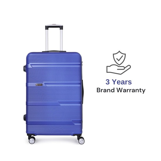 SPACEWALK GLOSTER Hard Case ABS Luggage, 107L, LARGE, 8 Spinner Wheels, TSA Lock, Anti-Theft Zip, Lightweight & Durable, 3-Year Warranty, Made in India