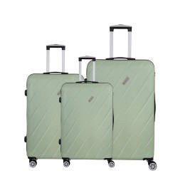 SPACEWALK STYLUX Hard Case ABS Luggage, SET OF 3 (S, M, L), 8 Spinner Wheels, TSA Lock, Anti-Theft Zip, Lightweight & Durable, 3-Year Warranty, Made in India
