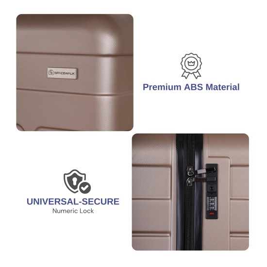 SPACEWALK TOKYO Hard Case ABS Luggage, SET OF 3 (S, M, L), 8 Spinner Wheels, TSA Lock, Anti-Theft Zip, Lightweight & Durable, 3-Year Warranty, Made in India SPACEWALK TOKYO Hard Case ABS Luggage, SET OF 3 (S, M, L), 8 Spinner Wheels, TSA Lock, Anti-Theft Zip, Lightweight & Durable, 3-Year Warranty, Made in India