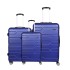 SPACEWALK TOKYO Hard Case ABS Luggage, SET OF 3 (S, M, L), 8 Spinner Wheels, TSA Lock, Anti-Theft Zip, Lightweight & Durable, 3-Year Warranty (Blue)