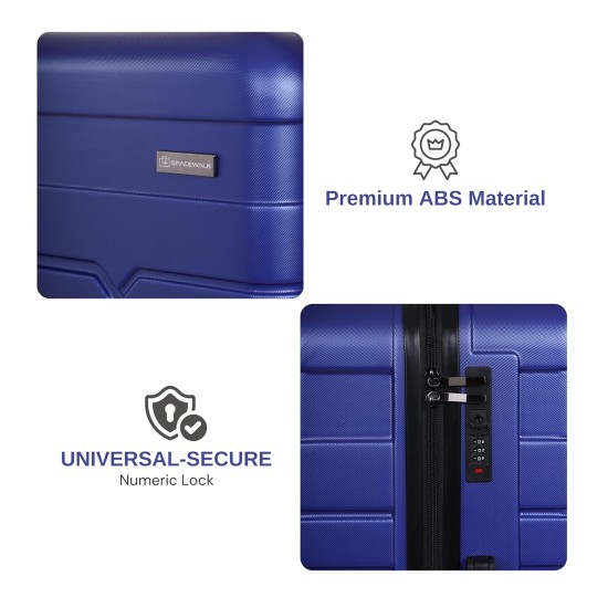 SPACEWALK TOKYO Hard Case ABS Luggage, SET OF 3 (S, M, L), 8 Spinner Wheels, TSA Lock, Anti-Theft Zip, Lightweight & Durable, 3-Year Warranty (Blue) SPACEWALK TOKYO Hard Case ABS Luggage, SET OF 3 (S, M, L), 8 Spinner Wheels, TSA Lock, Anti-Theft Zip, Lightweight & Durable, 3-Year Warranty (Blue)