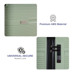 SPACEWALK GLOSTER Hard Case ABS Luggage, 107L, LARGE, 8 Spinner Wheels, TSA Lock, Anti-Theft Zip, Lightweight & Durable, 3-Year Warranty, Made in India