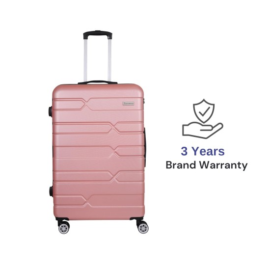 SPACEWALK TOKYO Hard Case ABS Luggage, 107L, LARGE, 8 Spinner Wheels, TSA Lock, Anti-Theft Zip, Lightweight & Durable, 3-Year Warranty, Made in India