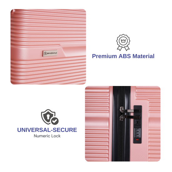 SPACEWALK GLOSTER Hard Case ABS Luggage, SMALL, 50L, 8 Spinner Wheels, TSA Lock, Anti-Theft Zip, Lightweight & Durable, 3-Year Warranty, Made in India SPACEWALK GLOSTER Hard Case ABS Luggage, SMALL, 50L, 8 Spinner Wheels, TSA Lock, Anti-Theft Zip, Lightweight & Durable, 3-Year Warranty, Made in India