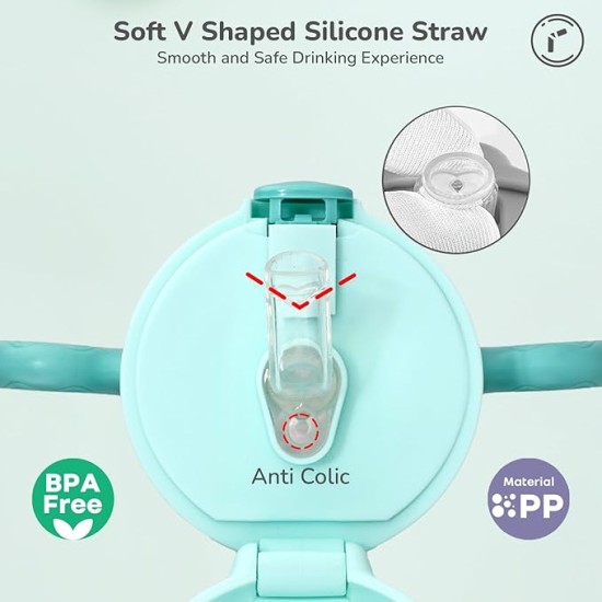 R for Rabbit Spikey Premium Baby Straw Sipper with Anti Gravity Ball | Zero Spill Sippy Cup with Soft Silicone Straw BPA Free & Non Toxic Leak Proof for Kids 9+ Months - (320 ml, Lake Blue) R for Rabbit Spikey Premium Baby Straw Sipper with Anti Gravity Ball | Zero Spill Sippy Cup with Soft Silicone Straw BPA Free & Non Toxic Leak Proof for Kids 9+ Months - (320 ml, Lake Blue)