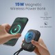 Portronics Power Shutter 10000mAh 15W Magnetic Wireless Fast Charging Powerbank with in-Built Type C & 8 Pin Cable, 22.5W Type C PD Output, Type C Bidirectional Port, LED Display (Black)