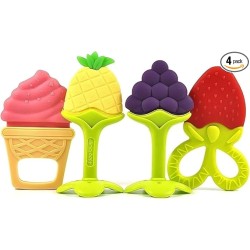 EpiskeyTeething Baby Chew Toys, BPA-Free Baby Teething Toy for Babies 0-6 Months. Natural Organic Freezer Safe Specialized Teether Toys for Toddlers, Relief Gingival Pain (3D TEETHER)