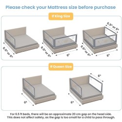 Cherilo Baby Bed Rail Guard for Baby Safety & Toddler Safety, 180cm X 73cm, Foldable & Portable, Height Adjustable & Collapsible Bed Rail Barrier, Single Bed Side Rails for Baby, (Pack of 1) Cherilo Baby Bed Rail Guard for Baby Safety & Toddler Safety, 180cm X 73cm, Foldable & Portable, Height Adjustable & Collapsible Bed Rail Barrier, Single Bed Side Rails for Baby, (Pack of 1)