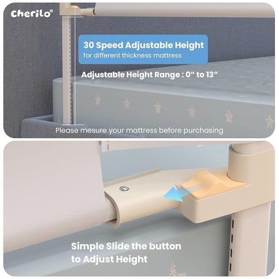 Cherilo Baby Bed Rail Guard for Baby Safety & Toddler Safety, 180cm X 73cm, Foldable & Portable, Height Adjustable & Collapsible Bed Rail Barrier, Single Bed Side Rails for Baby, (Pack of 1) Cherilo Baby Bed Rail Guard for Baby Safety & Toddler Safety, 180cm X 73cm, Foldable & Portable, Height Adjustable & Collapsible Bed Rail Barrier, Single Bed Side Rails for Baby, (Pack of 1)