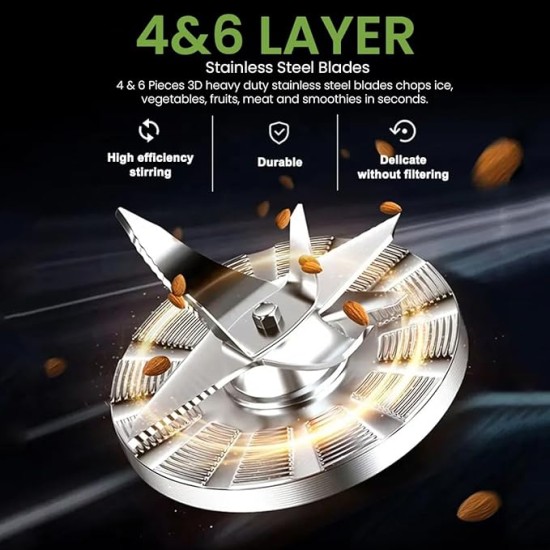 INALSA Blender Mixer Grinder|5 Jar & 600W Copper Motor| Blenders for Smoothies and Juices| Smoothie MakerBlender NutriBlender 3 Blades Including Froth Blade 2Yr Warranty,Jazz 600