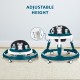 Amazon Brand - Supples Baby Walker (Musical) | Kids Walker with Toys | Baby Walkers for Boys & Girls 9+ Months | Adjustable Height Walker with RGB Lights | Sea Green & White