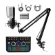 CEZO Professional Condenser Microphone with X3 Sound Card | Condeser Mic Set with Compact Microphone Pop Shield |Live Sound Card| Boom Arm Stand| Shock Mount for Recording Podcasting & Live Streaming