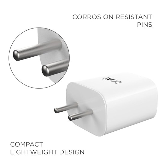boAt WCD QC 3.0 18W Wall Charger with with Micro USB Cable, Quick Charge 3.0 Technology, Superior Protection, Maximum Efficiency(White)