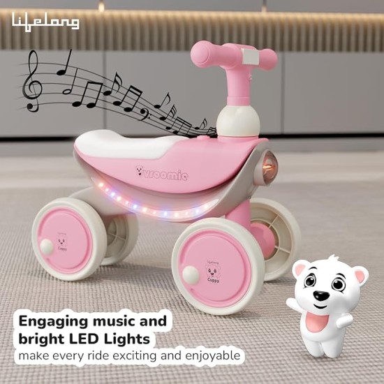 Lifelong Cuppy Vroomie Kids Ride-On Bike with Music & Lights|Push Rideon 1+ Years|Fun & Safe Toddler Bike|Durable Indoor & Outdoor Toy Vehicle for Boys & Girls|Easy-to-Ride Lifelong Cuppy Vroomie Kids Ride-On Bike with Music & Lights|Push Rideon 1+ Years|Fun & Safe Toddler Bike|Durable Indoor & Outdoor Toy Vehicle for Boys & Girls|Easy-to-Ride