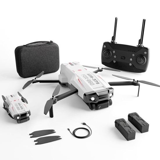 Lifelong Foldable Drone Toy for Kids | Dual VGA Camera |30 Mins Fly Time - 2 Batteries| 120° Wide Angle, 360° Flip, Altitude Hold |2X 1200mAh Batteries, App Control | Brushless Motor, 200-250ft Range