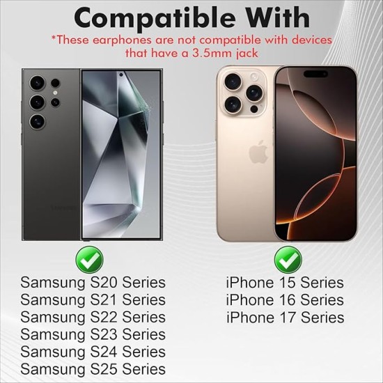 HUMBLE in Ear Wired Earphones with Mic for Type-C Port,10Mm Dynamic Drivers for Enhanced Bass,in Line Controls for Volume and Calls,1.2M Tangle Free Silicone Cable,Wide Compatibility,Metal Alloy Body