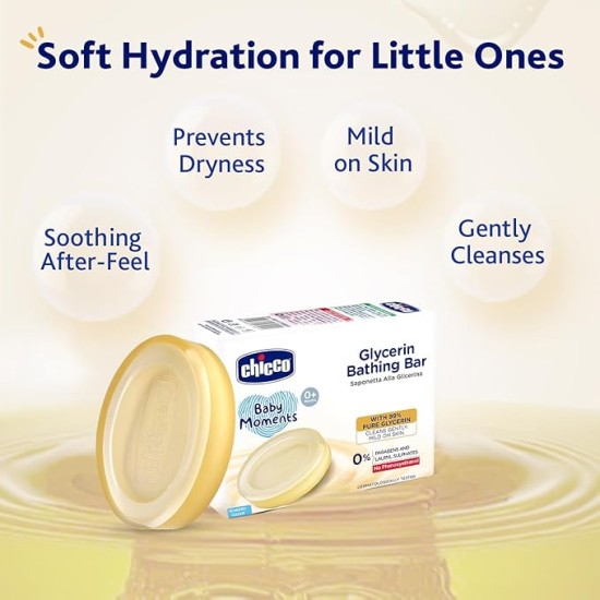 Chicco Baby Moments Glycerin Bathing Bar with 99% Pure Glycerin 300g (Buy 3 Get 1 Free)