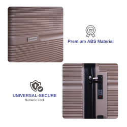 SPACEWALK GLOSTER Hard Case ABS Luggage, SET OF 3 (S, M, L), 8 Spinner Wheels, TSA Lock, Anti-Theft Zip, Lightweight & Durable, 3-Year Warranty, Made in India