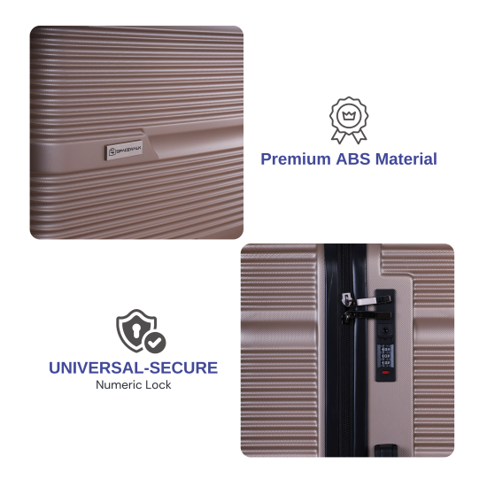 SPACEWALK GLOSTER Hard Case ABS Luggage, SET OF 3 (S, M, L), 8 Spinner Wheels, TSA Lock, Anti-Theft Zip, Lightweight & Durable, 3-Year Warranty, Made in India SPACEWALK GLOSTER Hard Case ABS Luggage, SET OF 3 (S, M, L), 8 Spinner Wheels, TSA Lock, Anti-Theft Zip, Lightweight & Durable, 3-Year Warranty, Made in India