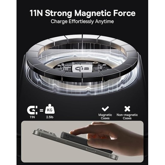 Baseus Airpow II 10000mAh 22.5W Magnetic Wireless Power Bank – Qi2 Certified, MagSafe Compatible, USB-C PD Fast Charging – Cosmic Black Baseus Airpow II 10000mAh 22.5W Magnetic Wireless Power Bank – Qi2 Certified, MagSafe Compatible, USB-C PD Fast Charging – Cosmic Black