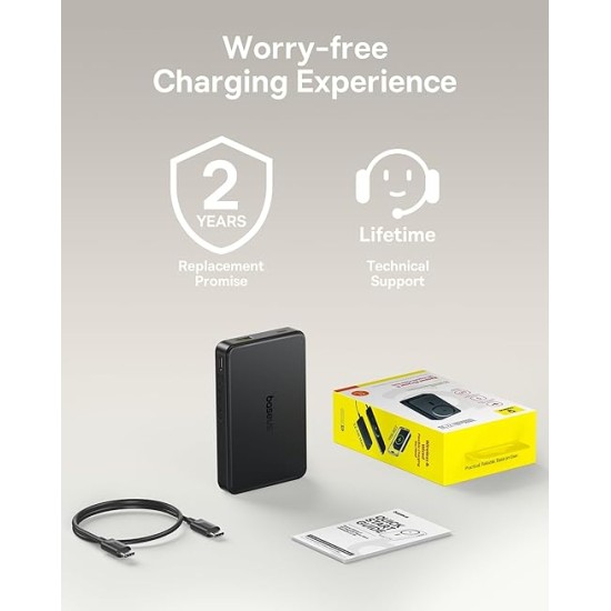 Baseus Airpow II 10000mAh 22.5W Magnetic Wireless Power Bank – Qi2 Certified, MagSafe Compatible, USB-C PD Fast Charging – Cosmic Black Baseus Airpow II 10000mAh 22.5W Magnetic Wireless Power Bank – Qi2 Certified, MagSafe Compatible, USB-C PD Fast Charging – Cosmic Black