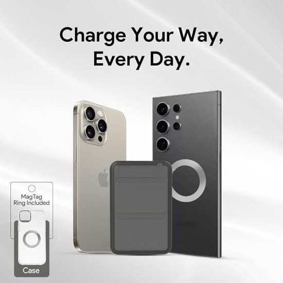 FLiX (Beetel) MagConnect Elite 10,000mAh 15W Magnetic Wireless Output,22.5W QC Pocket Power Delivery PPS,Type C & Type A Input/Output,Rapid Charge,LED Display,Perfect for iPhone 12,13,14(Black)