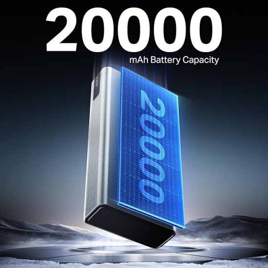 boAt Newly Launched PB435 Turbo 35W Power Bank with 20000mAh Battery, 35W 2-Way Super Fast Charging | 12-Layer Smart IC Protection | Triple Output & Dual Input in Sleek Aluminium Casing(Stone Grey)