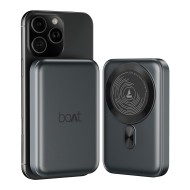 boAt New Launch EnergyShroom PB331 (Magsafe) 10000mAh Magnetic Wireless Powerbank, 15W Wireless & 22.5W Wired Charging for (iPhone 16,15,14,13 & 12, Android & Other Qi Enabled Devices) (Ash Black)