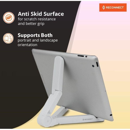 Reconnect Mobile & Tablet Stand for 15.24 cm (6 inch) to 25.4 cm (10 inch) Mobile Phone and Tablet, White