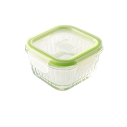 Swissboro Fresh Lock Borosilicate Glass Pro Square Container 1 pc-320ml