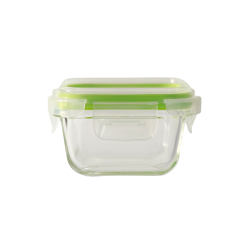 Swissboro Fresh Lock Borosilicate Glass Square Container 1 pc-180 ML