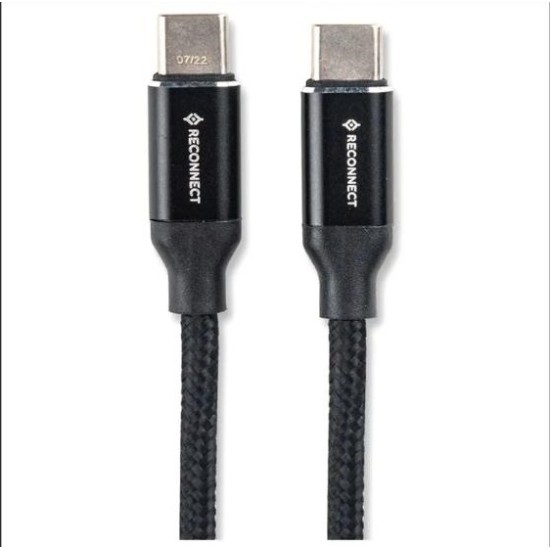 Reconnect type-c to type-c Nylon braided cable | Fast charging and Data Sync | c cable for samsung, vivo, redmi, realme, oppo, oneplus, infinix, poco, xiaomi, motorola, itel and more...