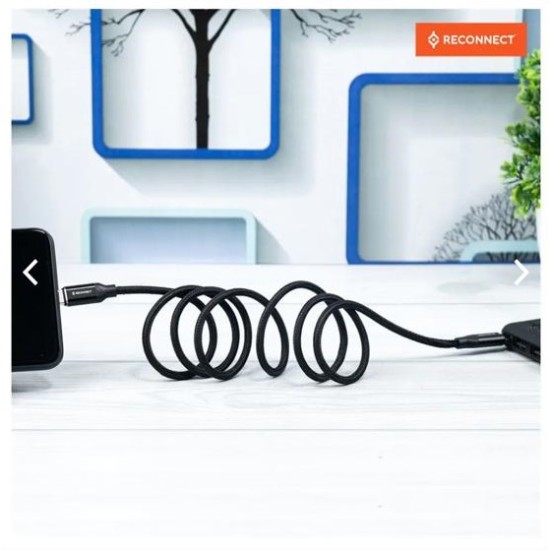 Reconnect type-c to type-c Nylon braided cable | Fast charging and Data Sync | c cable for samsung, vivo, redmi, realme, oppo, oneplus, infinix, poco, xiaomi, motorola, itel and more...