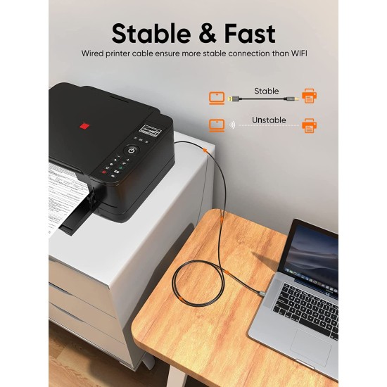 CableCreation USB Printer Cable, USB 2.0 A Male to B Male Scanner Cord, Compatible with, Cannon, Brother, Epson, Xerox, Samsung and More, 5 FT, Aluminium Case, Black CableCreation USB Printer Cable, USB 2.0 A Male to B Male Scanner Cord, Compatible with, Cannon, Brother, Epson, Xerox, Samsung and More, 5 FT, Aluminium Case, Black