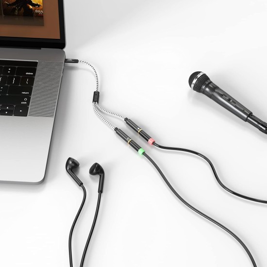 CableCreation Headphone Splitter, 3.5mm TRRS Stereo Audio Y Splitter Cable 3.5mm Male to 2 Port 3.5mm Female with 3.5mm Jack CTIA to OMTP Adapter Compatible with Laptop, PC, Tablet Black 0.66FT CableCreation Headphone Splitter, 3.5mm TRRS Stereo Audio Y Splitter Cable 3.5mm Male to 2 Port 3.5mm Female with 3.5mm Jack CTIA to OMTP Adapter Compatible with Laptop, PC, Tablet Black 0.66FT